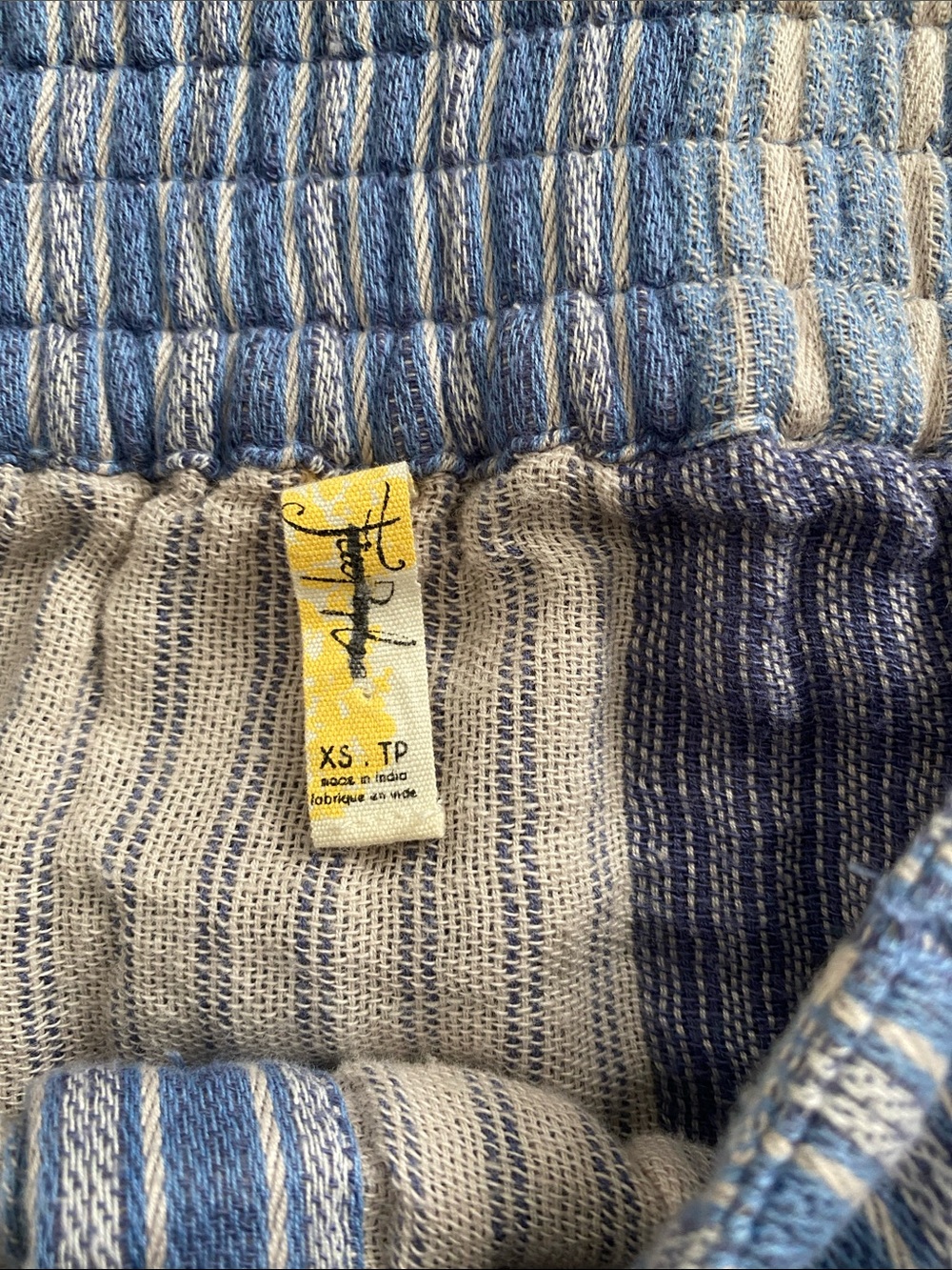 Free People Blue and White Striped Button-Front High-Low Skirt - Picture 3 of 3